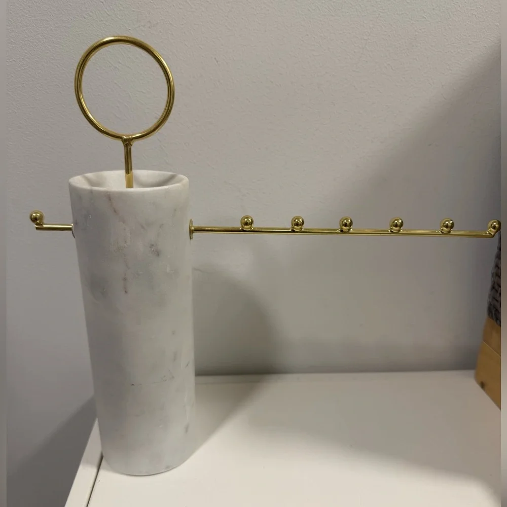 Crate & Barrel Paulina Marble Jewelry Stand
